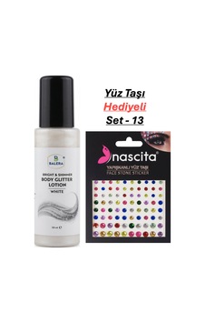 Vücut Losyonu Beyaz Simli 125 Ml & Yüz Taşı Hediyeli-13