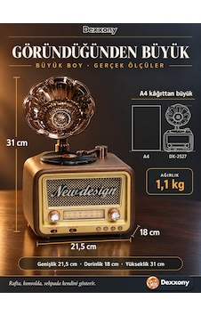 Dexxony Dx-2527 Kahve Nostaljik Radyo Gramofon Görünümlü Büyük Boy Şarjlı Bluetooth Hoparlör Fm Usb Dexxony Dx-2527 Kahve Nostaljik Radyo Gramofon Görünümlü Büyük Boy Şarjlı Bluetooth Hoparlör Fm Usb