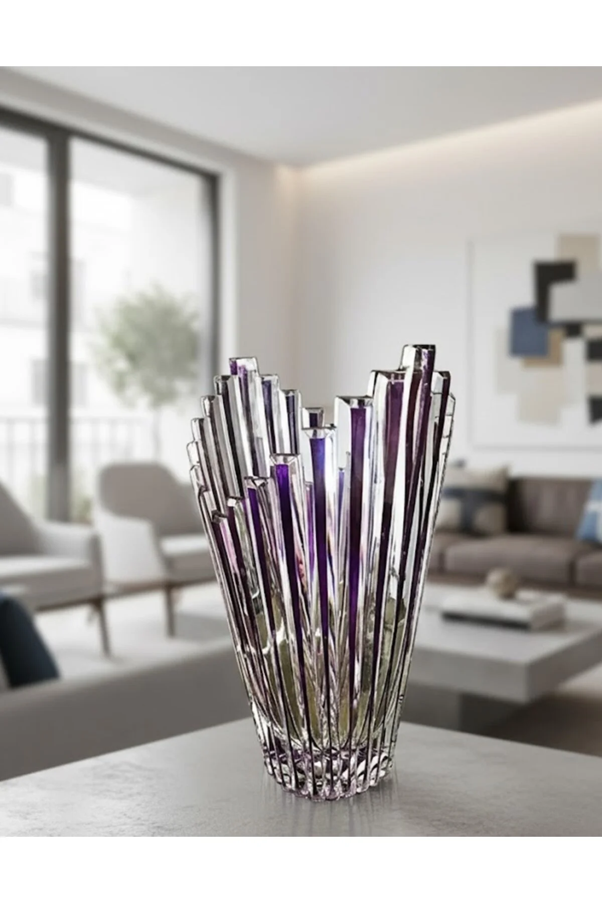 Omnia Kristal Dekorlu Renkli Parlak Vazo 25 Cm - Lüks Salon Dekoratif Objesi Gümüş Omnia Kristal Dekorlu Renkli Parlak Vazo 25 Cm - Lüks Salon Dekoratif Objesi Gümüş