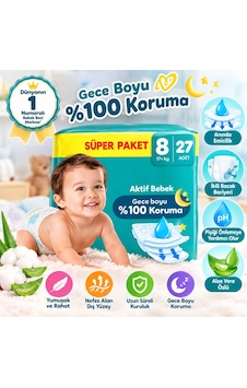 Arkhenx Aktif Bebek Süper Paket Bebek Bezi 8 Beden 27 Adet Bzs1 Standart Arkhenx Aktif Bebek Süper Paket Bebek Bezi 8 Beden 27 Adet Bzs1 Standart