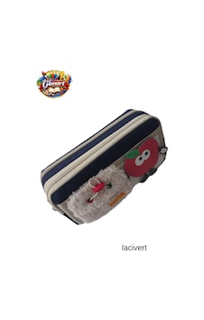 İçi Ful Astarlı 3 Gözlü Kalemlik Elma Figürlü 1 Adet Lacivert İçi Ful Astarlı 3 Gözlü Kalemlik Elma Figürlü 1 Adet Lacivert