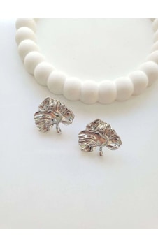 Çelik Silver Yaprak Kadın Küpe Sevgiliye Hediye Çelik Silver Yaprak Kadın Küpe Sevgiliye Hediye