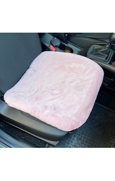 Yumuşak Tüylü Peluş Serme Oto Koltuk Koruyucu Minder Ön Tekli Pudra Pembe
