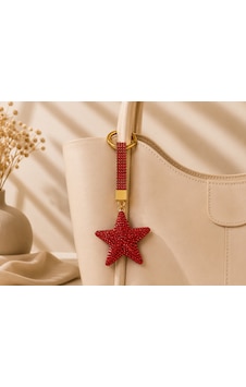 Kırmızı Yıldız Taşlı Luxury Çanta Charmı Kırmızı Kristal Bag Charm Kırmızı Yıldız Taşlı Luxury Çanta Charmı Kırmızı Kristal Bag Charm