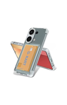 Xiaomi Redmi Note 13 Pro 5g Kılıf Airbag Tasarımlı Şeffaf Kartlıklı Zore G-kart Kapak Seffaf