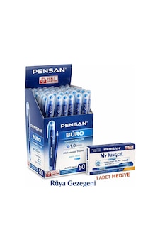 Büro Tükenmez Kalem Mavi 1.0 Mm Büro Tipi 50 Adet 1 Kutu + 1 Adet My Kıng Mavi Jel Kalem Büro Tükenmez Kalem Mavi 1.0 Mm Büro Tipi 50 Adet 1 Kutu + 1 Adet My Kıng Mavi Jel Kalem