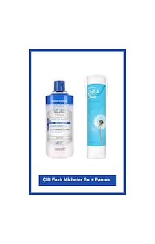Watsons Çift Fazlı Micellar Su 390 Ml + Watsons Yuvarlak Makyaj Pamuğu 100 Adet