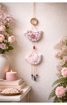 Maris - Etnik Desenli 2'li Kuş Duvar Süsü - Pembe Maris - Etnik Desenli 2'li Kuş Duvar Süsü - Pembe