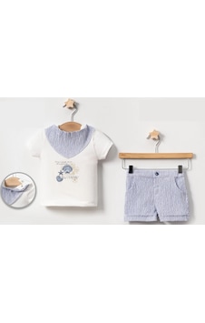 Lamato Baby Yazlık Çizgi Fularlı Deniz Yıldız Baskılı 2'li Bebe Erkek Takım Mavi Lamato Baby Yazlık Çizgi Fularlı Deniz Yıldız Baskılı 2'li Bebe Erkek Takım Mavi