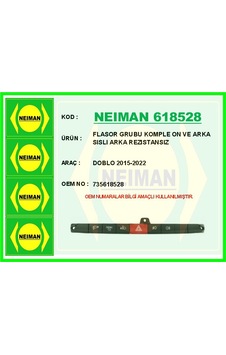 Bescher Flasor Grubu Komple On Ve Arka Sıslı Arka Rezıstansız Doblo 2015-2022 Neıman 618528 735618528 Bescher Flasor Grubu Komple On Ve Arka Sıslı Arka Rezıstansız Doblo 2015-2022 Neıman 618528 735618528