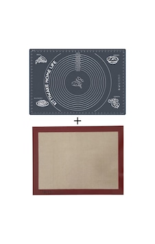 Gri Silikon Hamur Açma Matı 45x65 Cm + Isıya Dayanıklı Pişirme Altlığı 30x40 Cm Diğer Gri Silikon Hamur Açma Matı 45x65 Cm + Isıya Dayanıklı Pişirme Altlığı 30x40 Cm Diğer