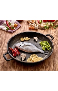 iron Doküm Granit Izgara Tava 36 CM