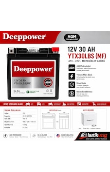 Deeppower 12v 30ah Ytx30bls Mf Atv-utv Aküsüdür Deeppower 12v 30ah Ytx30bls Mf Atv-utv Aküsüdür