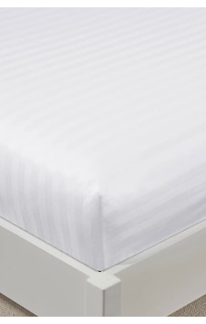 Varol %100 Pamuk Saten Stripe Çift Kişilik Lastikli Çarşaf Takımı 30 Cm 2 Yastık Kılıfı Beyaz