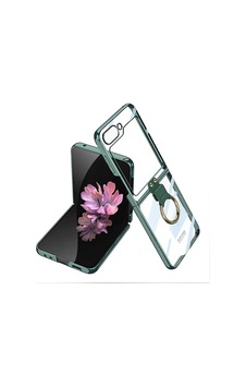Galaxy Uyumlu Z Flip 6 Kılıf Zore Yüzüklü Kıpta Kapak Koyu Yeşil