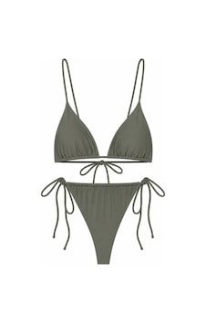 İpli Üçgen Bikini Takımı Haki İpli Üçgen Bikini Takımı Haki