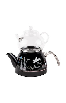 Tantitoni Love Menu Cam Demlikli Emaye Çaydanlık Takımı 980ml/220 Renkli Tantitoni Love Menu Cam Demlikli Emaye Çaydanlık Takımı 980ml/220 Renkli