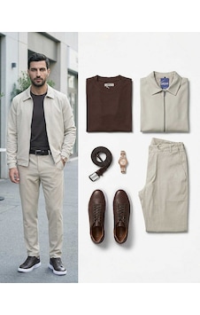 Bys Beystil Erkek Kahverengi Slim Fit Bisiklet Yaka T-şhirt 253455 Bys Beystil Erkek Kahverengi Slim Fit Bisiklet Yaka T-şhirt 253455