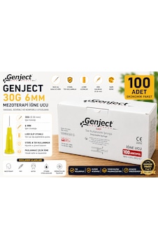 Genject Mezoterapi 30g/6mm İğne Ucu 100'lü Genject Mezoterapi 30g/6mm İğne Ucu 100'lü