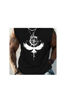 Caddemia Yaz Eğlence Spor Spor Gevşek Tribal Grafik Baskılı Rahat Nefes Yuvarlak Boyun Kolsuz Ta Siyah Caddemia Yaz Eğlence Spor Spor Gevşek Tribal Grafik Baskılı Rahat Nefes Yuvarlak Boyun Kolsuz Ta Siyah
