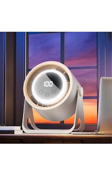 6 Kademeli Şarjlı Masaüstü Fan Dijital Led Ekranlı, Oynar Başlıklı, Led Işıklı, Askılı Ve Duvara M 6 Kademeli Şarjlı Masaüstü Fan Dijital Led Ekranlı, Oynar Başlıklı, Led Işıklı, Askılı Ve Duvara M