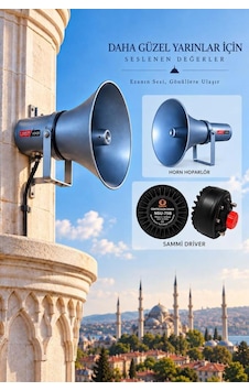 Sammi Nsu-75h Hornlu Cami Ünit Ezan Minare Hoparlörü 75 Watt 16 Ohm Sammi Nsu-75h Hornlu Cami Ünit Ezan Minare Hoparlörü 75 Watt 16 Ohm