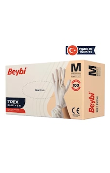 Beybi Tpex Eldiven Krem Medium 100'lü Beybi Tpex Eldiven Krem Medium 100'lü