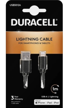 Duracell Sync/Charge Kablo1 Metre Siyah Duracell Sync/Charge Kablo1 Metre Siyah