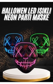 Hallowen - 904 - Parti Maskesi Neon Led Işıklı Maske 3 Modlu Cadılar - Shopgpt - Bayramı Maskesi Yeşil Hallowen - 904 - Parti Maskesi Neon Led Işıklı Maske 3 Modlu Cadılar - Shopgpt - Bayramı Maskesi Yeşil