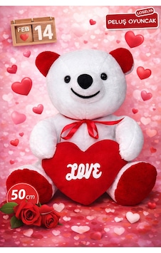 Sevgililer Günü Peluş Oyuncak Hediyelik Kırmızı Love Kalpli Beyaz Peluş Ayıcık 50 Cm Kırmızı-kalpli Beyaz Ayıcık Sevgililer Günü Peluş Oyuncak Hediyelik Kırmızı Love Kalpli Beyaz Peluş Ayıcık 50 Cm Kırmızı-kalpli Beyaz Ayıcık