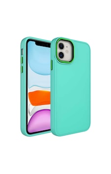 Zore İphone 11 Uyumlu Metal Çerçeve Ve Buton Tasarımlı Silikon Ogaa Luna Kılıf-turkuaz Zore İphone 11 Uyumlu Metal Çerçeve Ve Buton Tasarımlı Silikon Ogaa Luna Kılıf-turkuaz