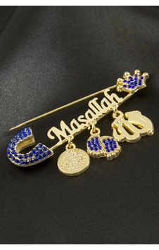 Zenviac456 Maşallah Yazılı Broş Zenviac45678 Mavi 26418412