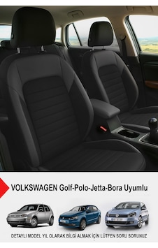Mocha Taytüyü Oto Koltuk Kılıfı Volkswagen Bora-golf-jetta-polo Uyumlu Siyah