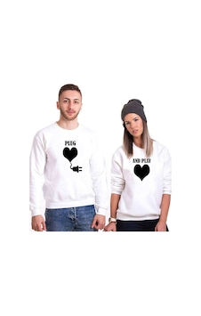Tshirthane Plug And Play Sevgili Kombinleri Unisex Sweatshirt Kırık Beyaz Tshirthane Plug And Play Sevgili Kombinleri Unisex Sweatshirt Kırık Beyaz
