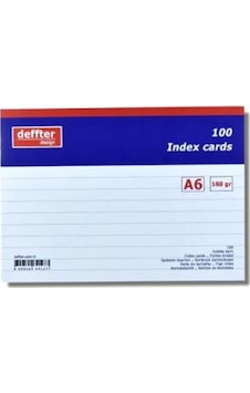 Deffter İndex Kartı A6 Beyaz Çizgili Deffter İndex Kartı A6 Beyaz Çizgili