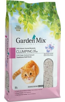 Garden Mix Bebek Pudrası Kokulu İnce Topaklaşan Bentonit Kedi Kumu 10 L Garden Mix Bebek Pudrası Kokulu İnce Topaklaşan Bentonit Kedi Kumu 10 L