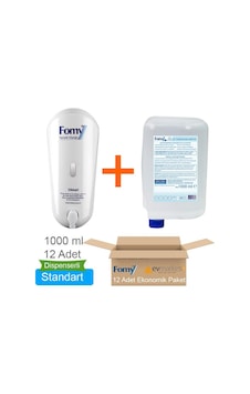 Fomy 1000 ml Standart Köpük Sabun Kartuş 12 Adet + Fomy Dispenser Fomy 1000 ml Standart Köpük Sabun Kartuş 12 Adet + Fomy Dispenser