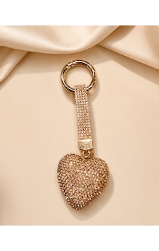 Kalpli Taşlı Luxury Çanta Charmı Gold Kristal Bag Charm Kalpli Taşlı Luxury Çanta Charmı Gold Kristal Bag Charm