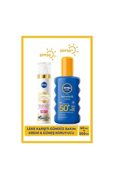 NIVEA SUN Yüksek Güneş Koruyucu Nemlendirici Vücut Spreyi 200 ML + Luminous630 Thiamidol Etkilİ Leke Karşıtı Gündüz Yüz Bakım Kremi SPF50 40 ML NIVEA SUN Yüksek Güneş Koruyucu Nemlendirici Vücut Spreyi 200 ML + Luminous630 Thiamidol Etkilİ Leke Karşıtı Gündüz Yüz Bakım Kremi SPF50 40 ML