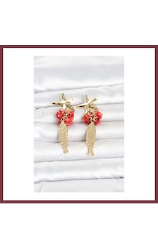 Storeşahin Deniz Yıldızı Ve Balık Detaylı Kırmızı Taşlı Gold Renk Kadın Küpe Shn0720 Storeşahin Deniz Yıldızı Ve Balık Detaylı Kırmızı Taşlı Gold Renk Kadın Küpe Shn0720