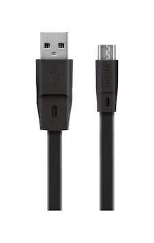 Philips Dlc2519cb/97 Micro Usb To Usb-a Şarj Kablosu, 1.8 Metre, Siyah