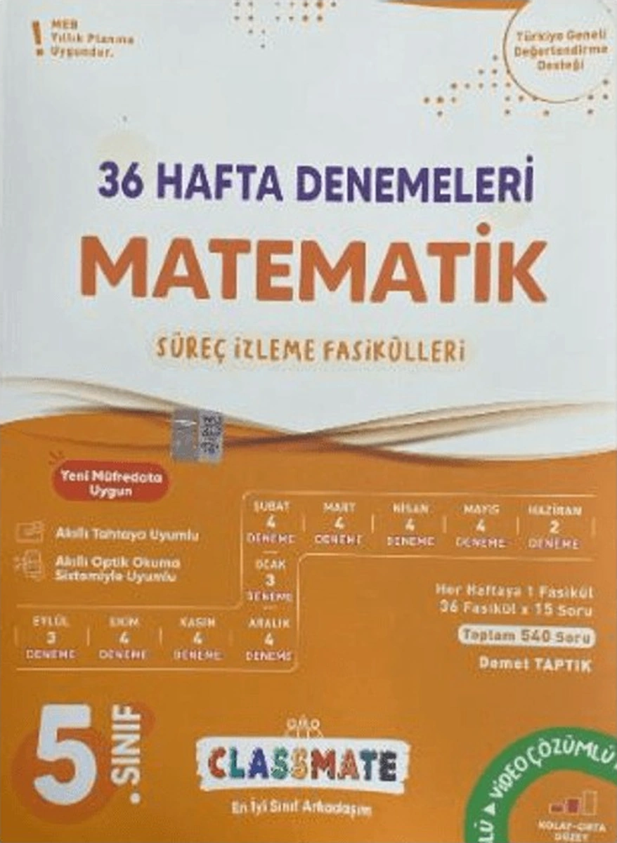 5. Sınıf Matematik Classmate 36 Hafta Denemeleri 5. Sınıf Matematik Classmate 36 Hafta Denemeleri