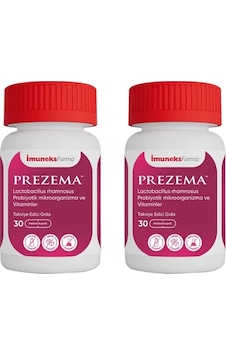 İmuneks Farma Prezema™ Lactobacillus rhamnosus Probiyotik mikroorganizma ve Vitaminler İçeren Takviye Edici Gıda 30 Kapsül x 2 Adet