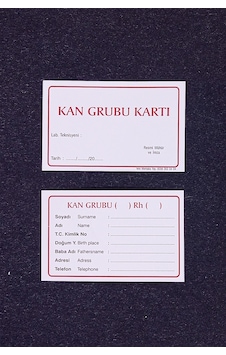 Kan Grubu Kartı 100'lü Paket Kan Grubu Kartı 100'lü Paket
