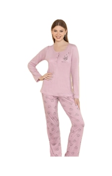 Alperi 790-06 Kadın Yuvarlak Yaka Uzun Kol Pijama Takım 001