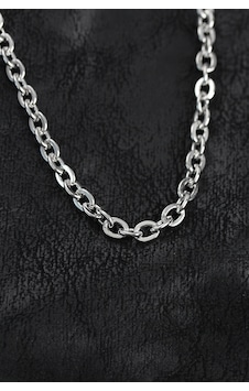 Bakımlı Erkekler İçin Silver Çelik Rolo Zincir Kolye Metalik Bakımlı Erkekler İçin Silver Çelik Rolo Zincir Kolye Metalik