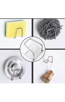 Paslanmaz Çelik Lavabo Sünger Tutucu Delme Gerektirmeyen Çok Amaçlı Askı Çok Renkli Paslanmaz Çelik Lavabo Sünger Tutucu Delme Gerektirmeyen Çok Amaçlı Askı Çok Renkli