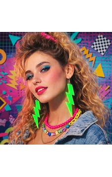 80 Ler 90 Lar Retro Neon Yeşil Şimşek Küpe 10 Cm 80 Ler 90 Lar Retro Neon Yeşil Şimşek Küpe 10 Cm