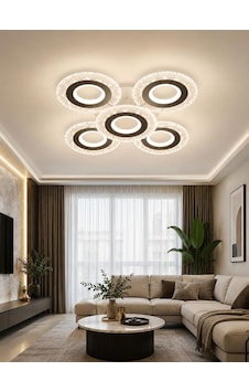 Eray Aydınlatma A017-4+1 Beyaz Dimmer Kumandalı Led Avize