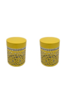 Fidex Home 2'li Renkli Cam Kavanoz Saklama Kabı 250ml Sarı Fidex Home 2'li Renkli Cam Kavanoz Saklama Kabı 250ml Sarı